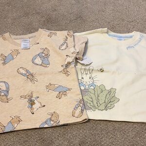 NWT Peter Rabbit Kids' Short Sleeve Tops - Set of 2 (Beige & Cream)